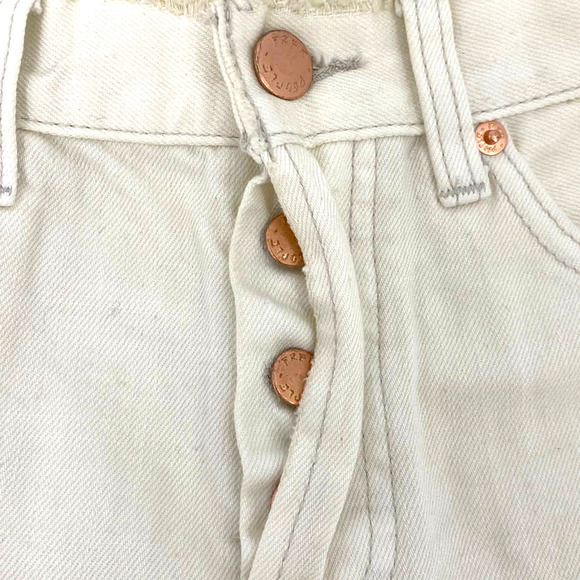 We The Free Jean Shorts Womens 26 Button Fly Boho Distressed Lace Denim Festival - Picture 7 of 9